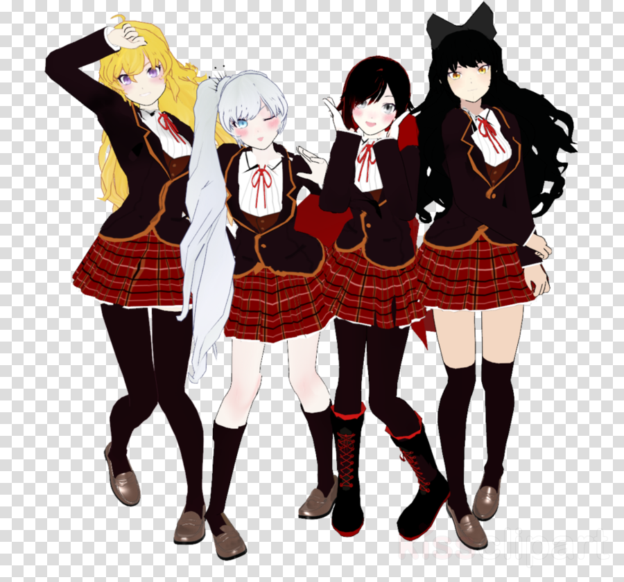 Rwby Blake School Uniform Clipart Blake Belladonna (900x840), Png Download