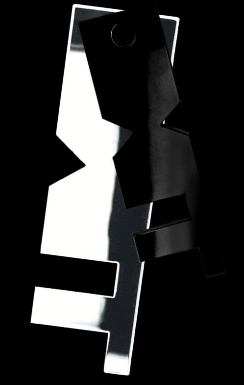 Small Black "exit" On Big Silver-coloured Mirror "exit" (498x784), Png Download