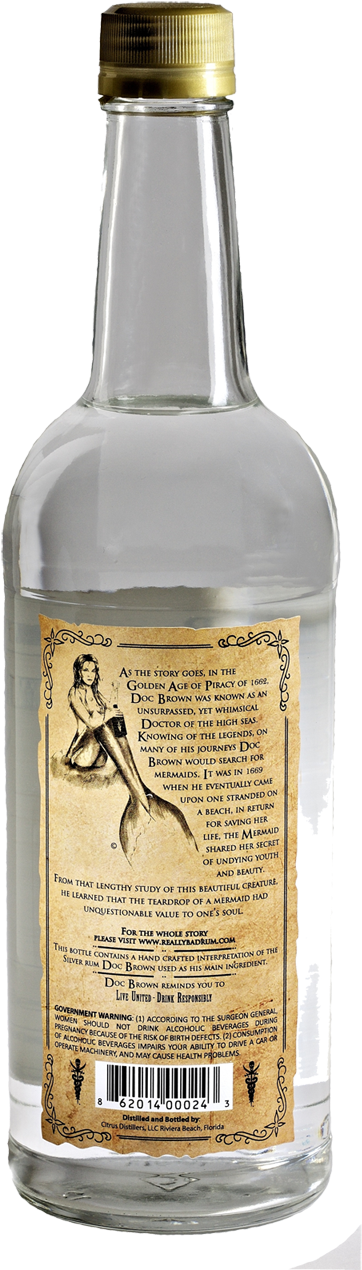 Doc Brown's Really Bad Rum Silver (400x1290), Png Download