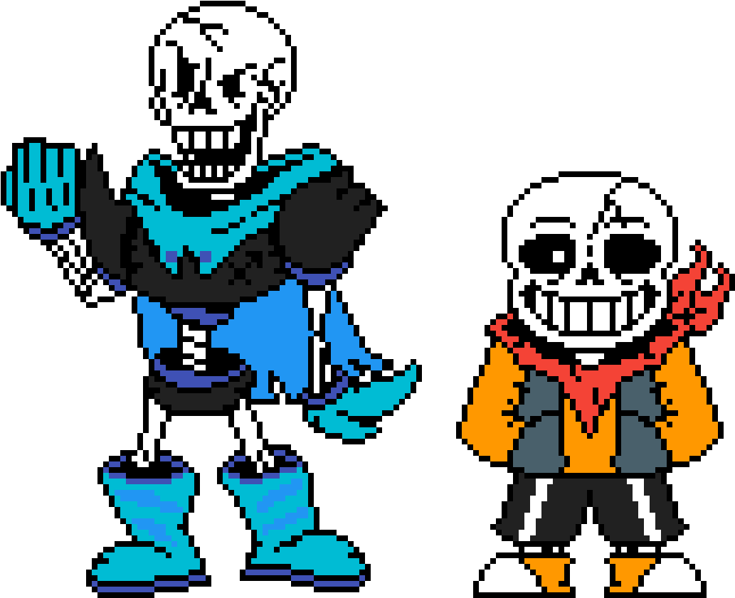 Negativetale Papyrus And Sans (1200x960), Png Download