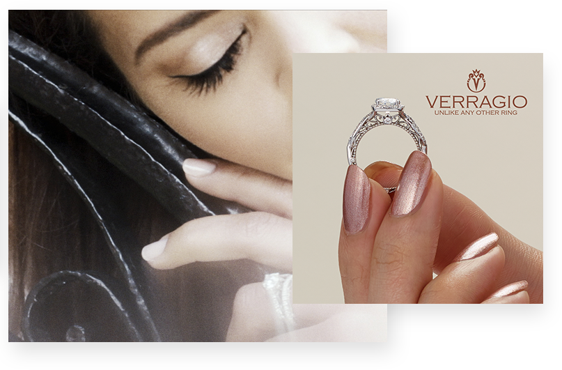 Engagement And Wedding Rings By Verragio (807x531), Png Download