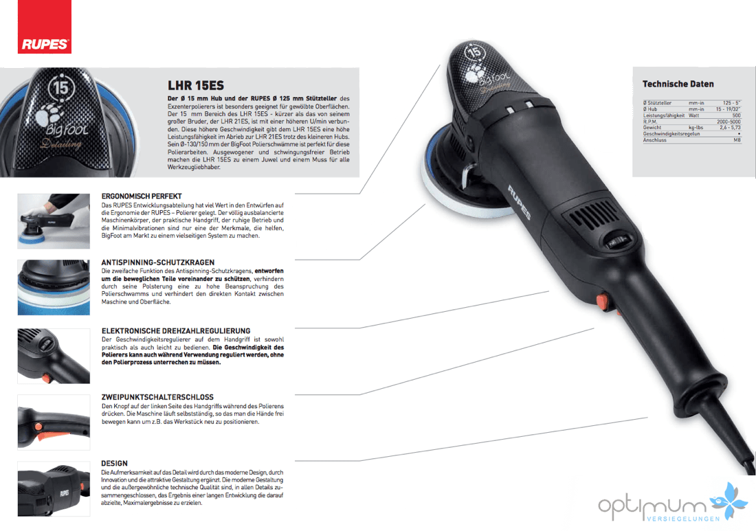 Rupes Bigfoot Lhr 15 Es Poliermaschine (1100x773), Png Download