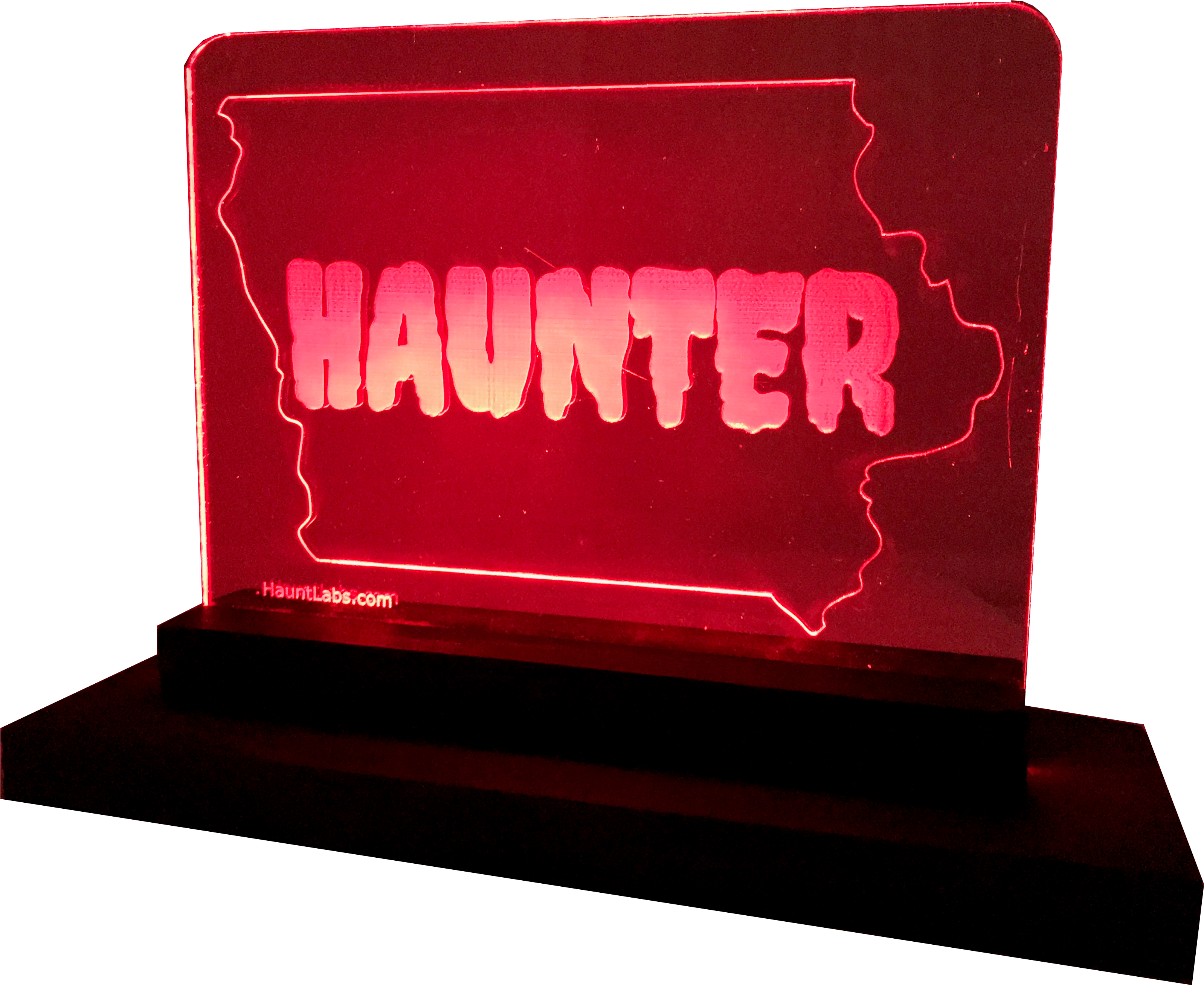 Haunter Illuminated Desk Sign- Red (3272x2680), Png Download