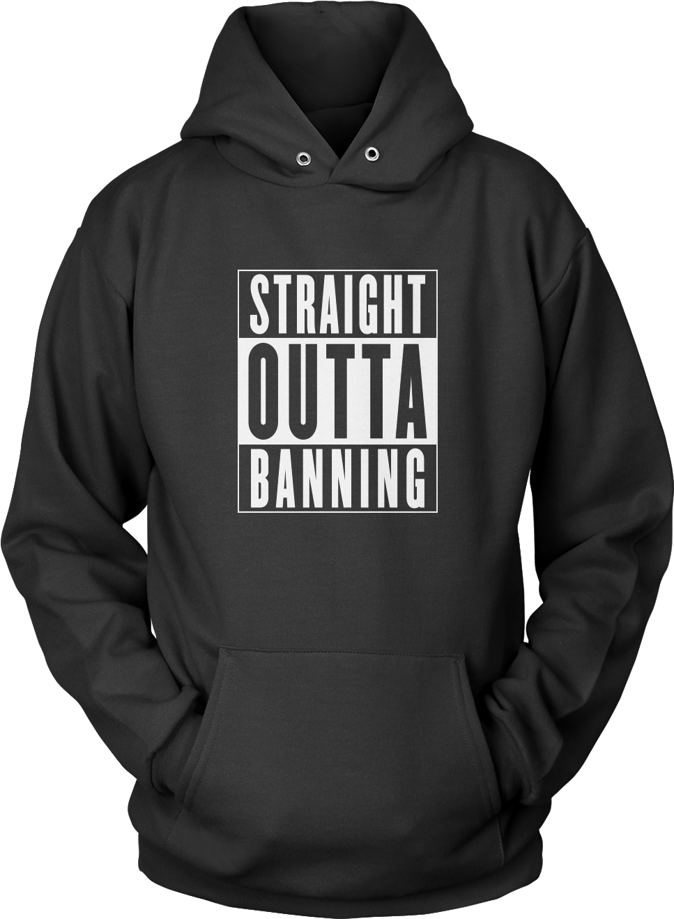 Straight Outta Banning Hoodie Black (1200x1502), Png Download