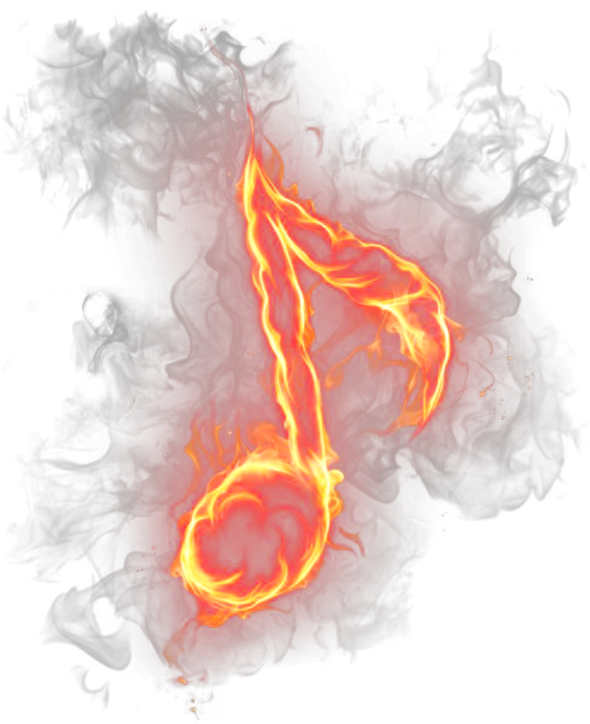 Ftestickers Music Musicnote Fire Flames (1024x1024), Png Download