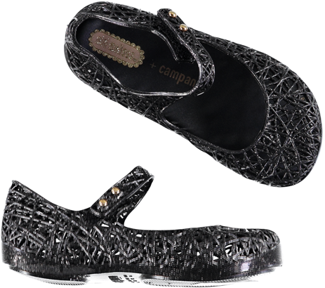 Mini Campana 'zig Zag' Shoe Black Glitter (600x600), Png Download