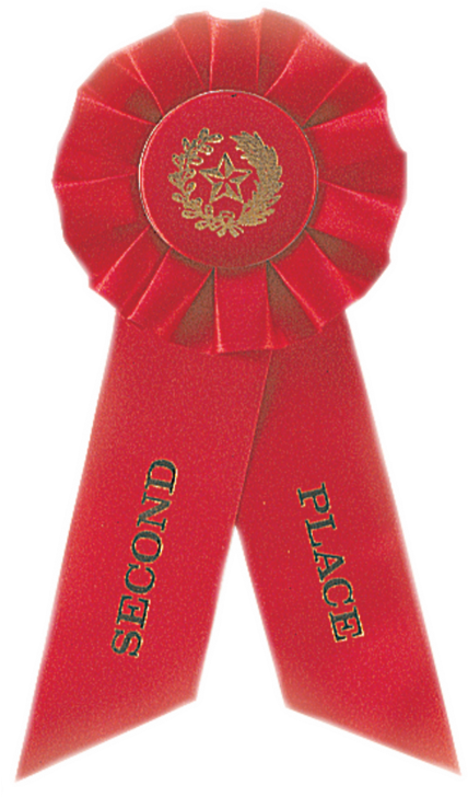 2nd Place Red Rosette Ribbon (437x750), Png Download