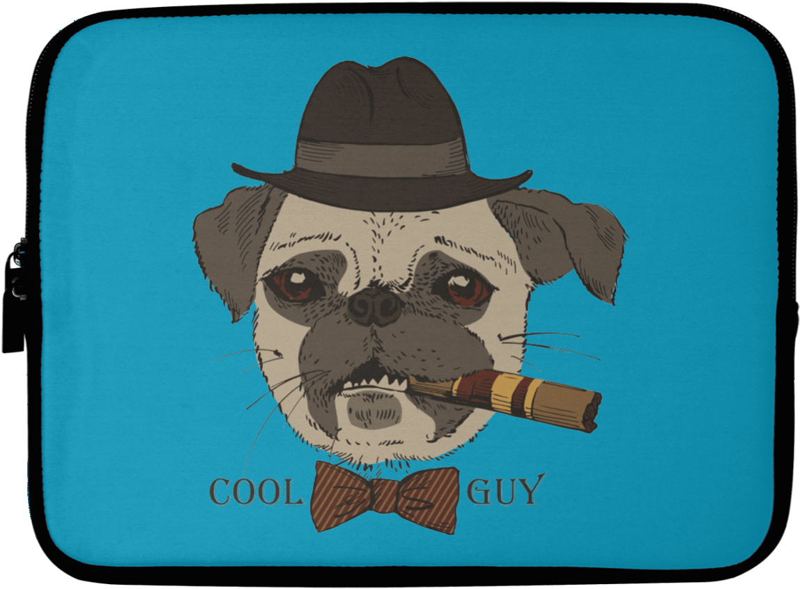 Cool Guy Pug Laptop Sleeves (1155x1155), Png Download