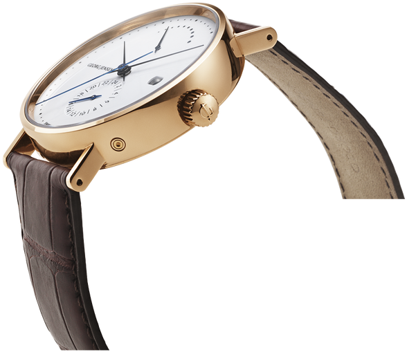 41 Mm, Power Reserve Gmt Automatic, White Dial/gold (800x800), Png Download