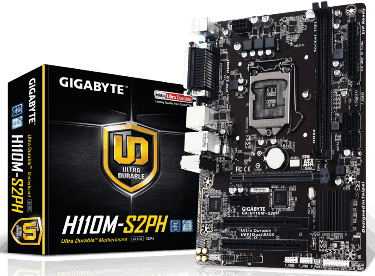 Placa Mãe Gigabyte Ga H110m S2ph Ddr4 Lga (1200x1200), Png Download