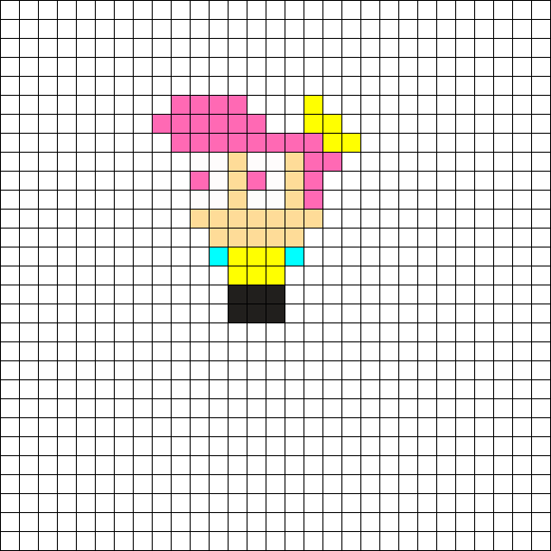 Wanda Fairly Odd Parents Perler Bead Pattern (610x610), Png Download