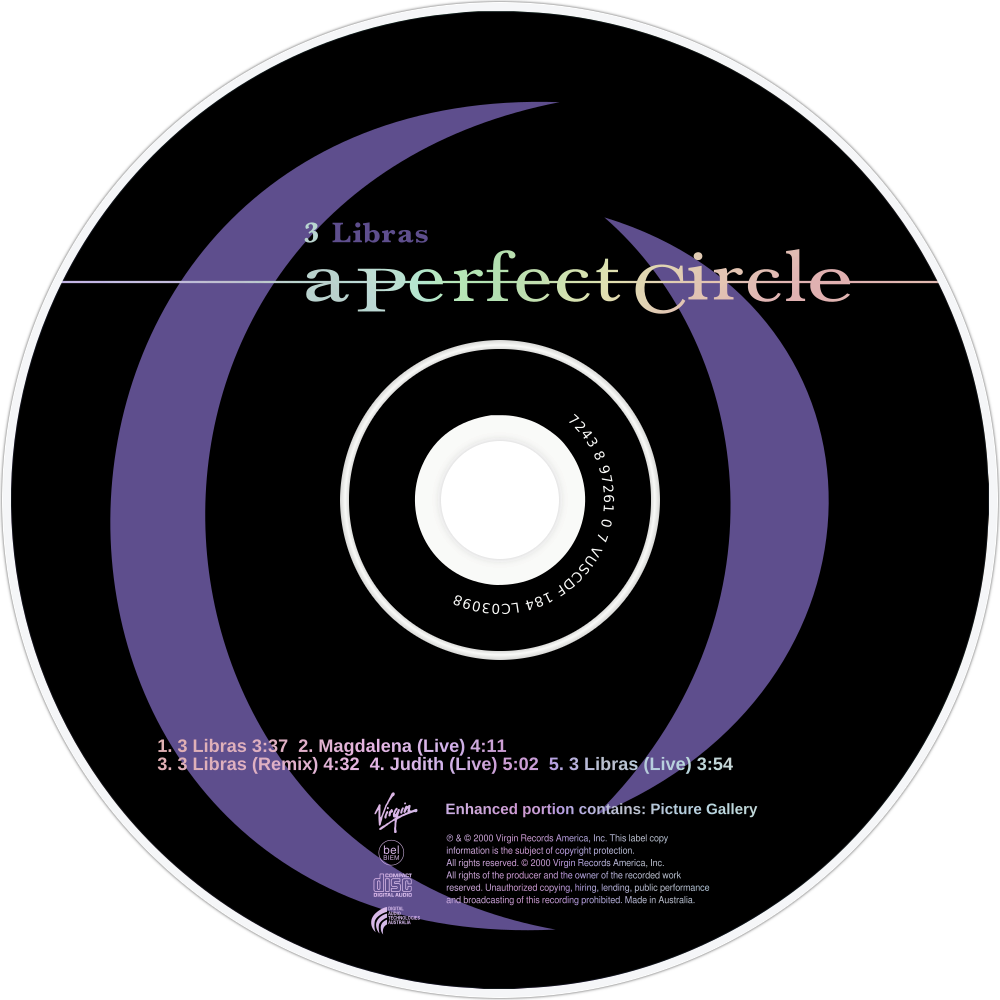 A Perfect Circle 3 Libras Cd Disc Image (1000x1000), Png Download