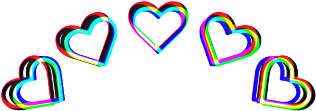 Hearts Heart Crown Crowns Heartcrown Tumblr Glitch (1024x1024), Png Download