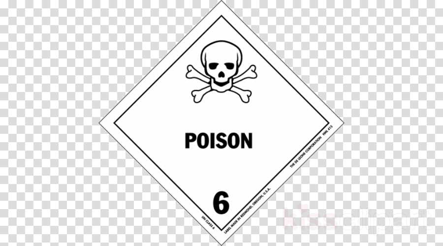 Class 6 Hazard Label Clipart Dangerous Goods Hazmat (900x500), Png Download