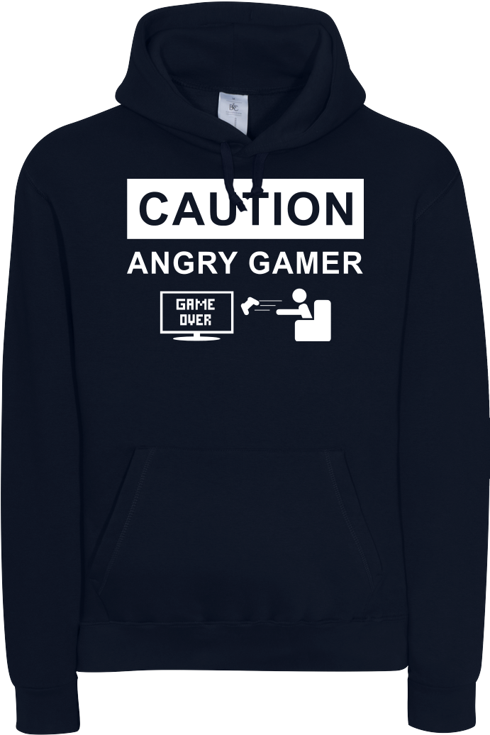 Angry Gamer Sweatshirt B&c Hooded (1044x1044), Png Download