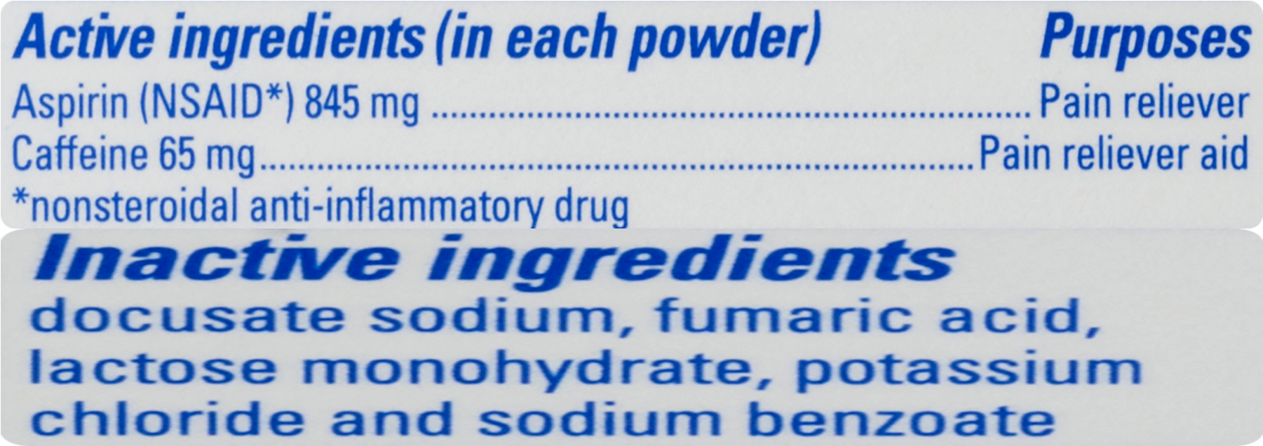 Bc Fast Pain Relief Aspirin Powder Stick Headaches (1800x1800), Png Download