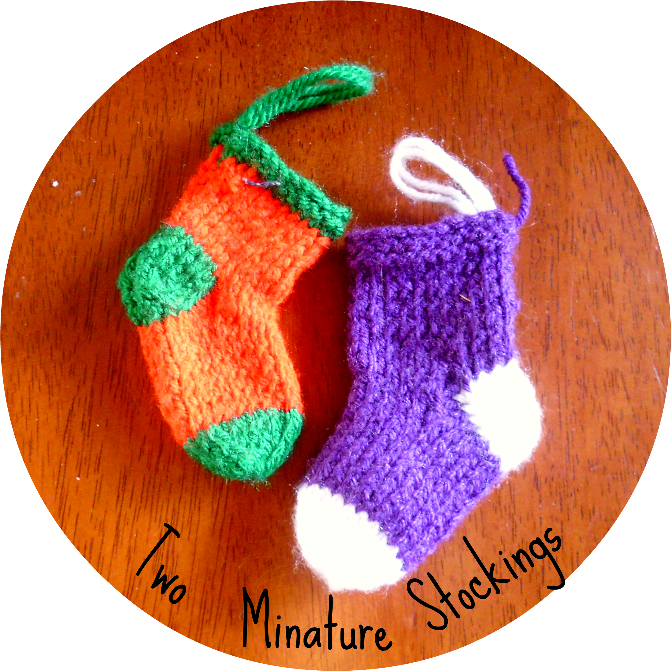 Two Miniture Knitted Stockings Minature Stockings (3128x2346), Png Download