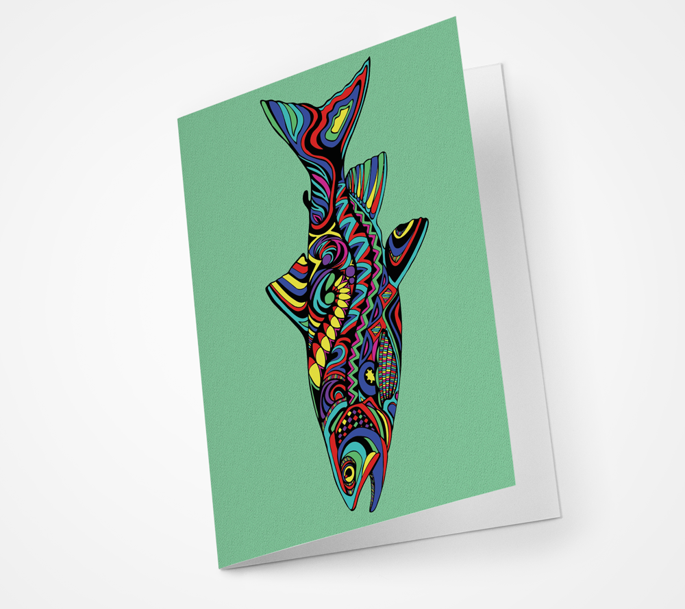 Trout Blank Card (1000x889), Png Download