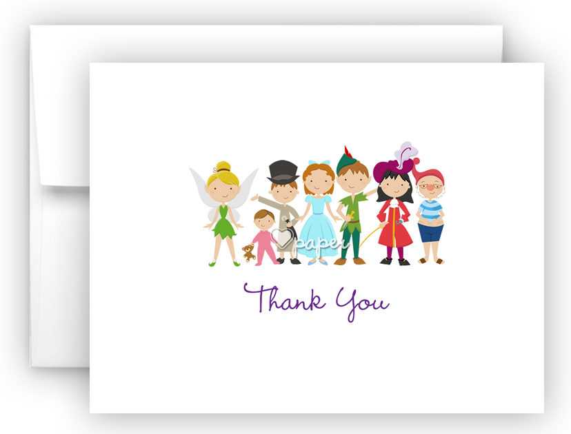Peter Pan Thank You Cards Note Card Stationery • Flat, (828x630), Png Download
