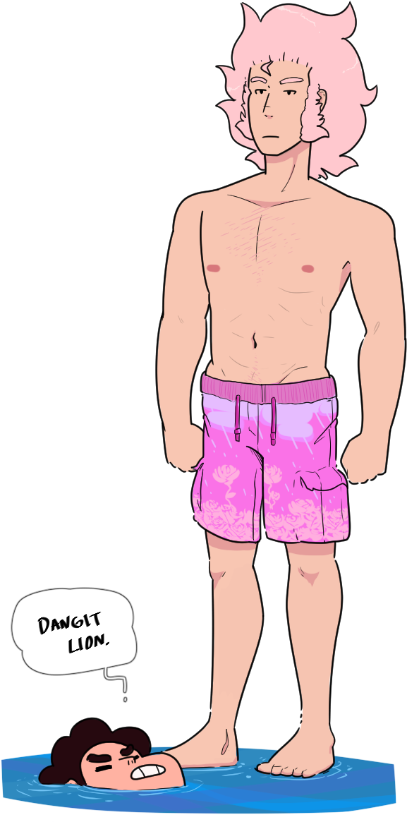 Steven And Human Lion (636x1236), Png Download