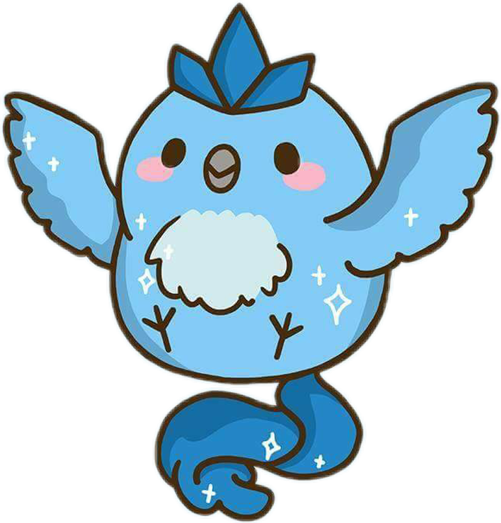 Jenniillustrations Kawaii Pokemon Pokémon Articuno (1024x1070), Png Download