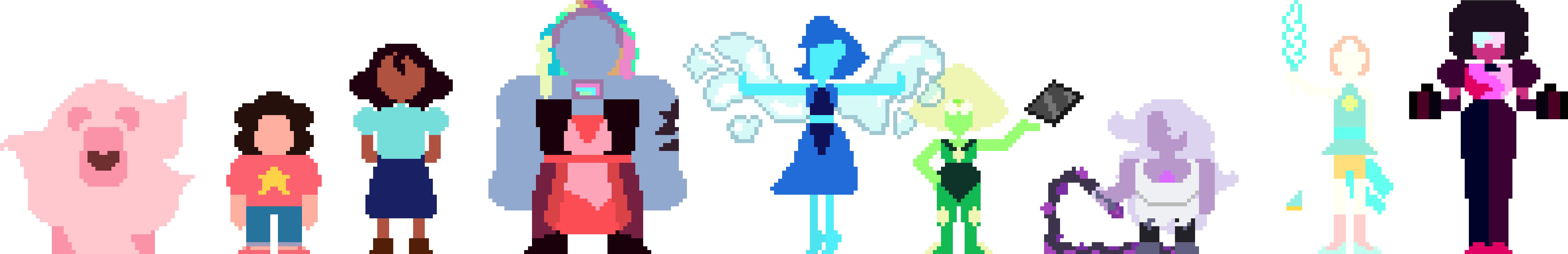 Crystal Gem Pixel Art (8000x1680), Png Download