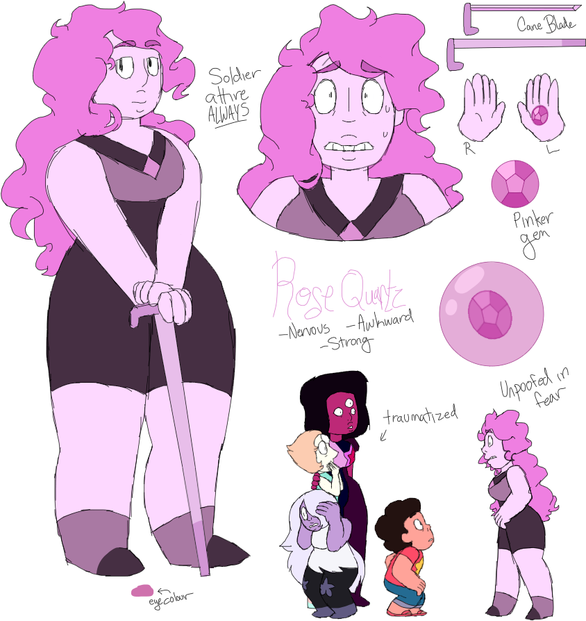 A Random Idea For A Rose Quartz Gemsona I Actually (853x900), Png Download