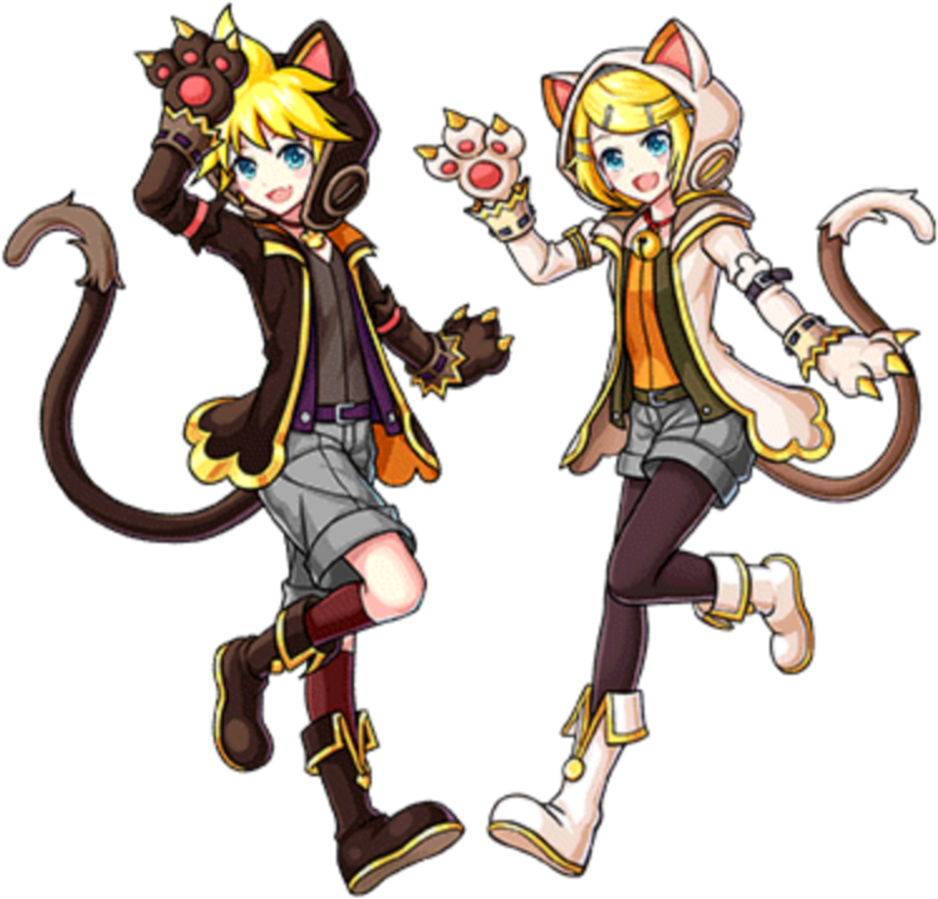 Vocaloid Kagamine Rin Len Neko Kagaminelen Kagaminerin (1024x977), Png Download