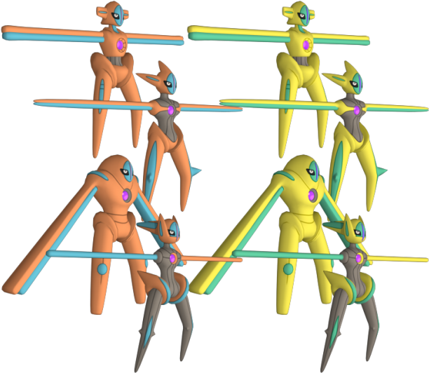 Deoxys 3d Model (620x537), Png Download