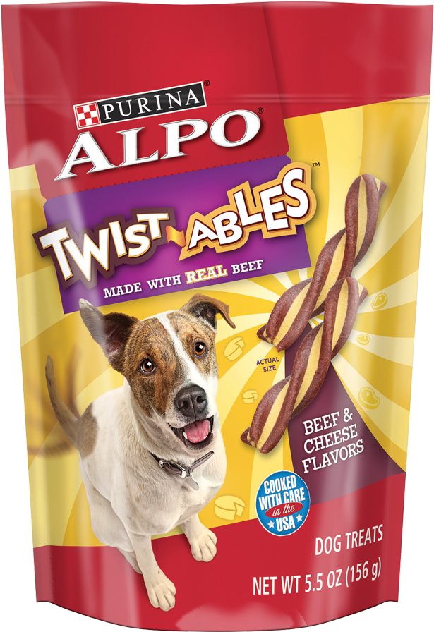 Alpo Twist-ables Beef & Cheese Dog Treats (800x1000), Png Download