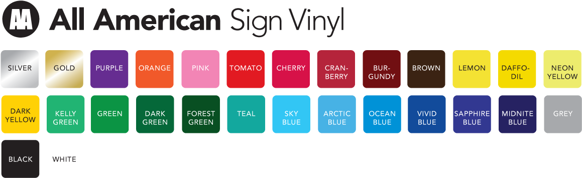 Sign Vinyl Color Chart (1200x386), Png Download