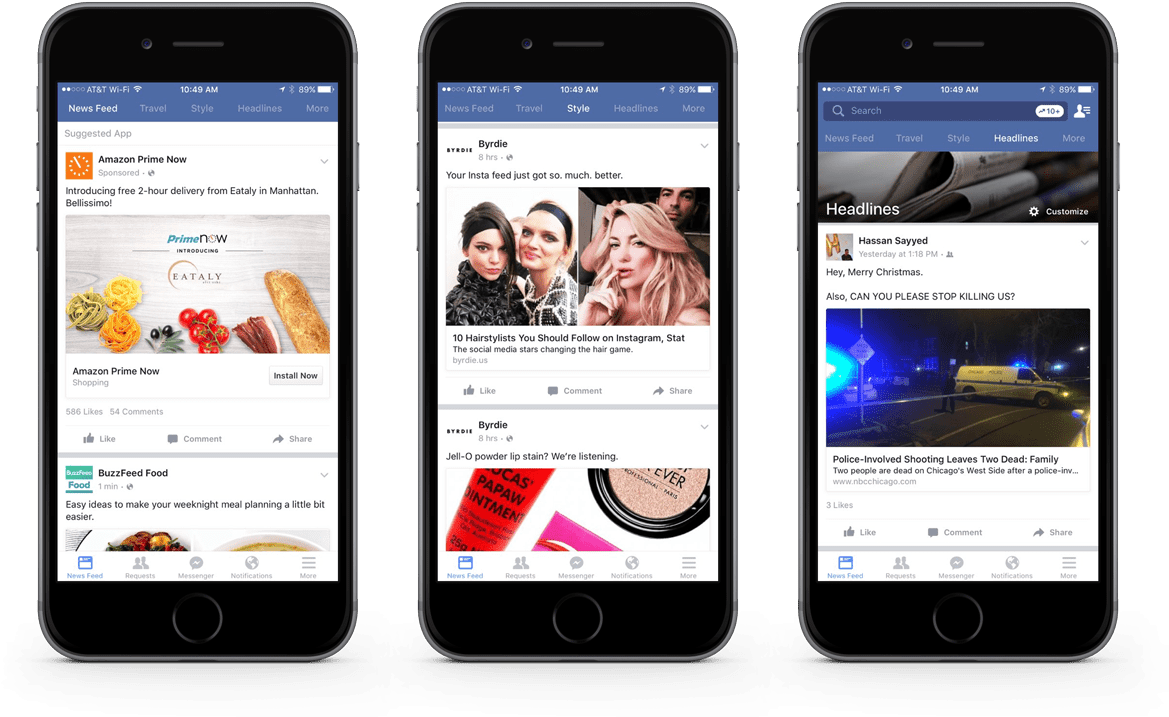 Wersm Facebook Iphone Multiple Topic Newsfeed (1200x764), Png Download