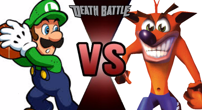 Death Luigi Vs Crash (842x461), Png Download