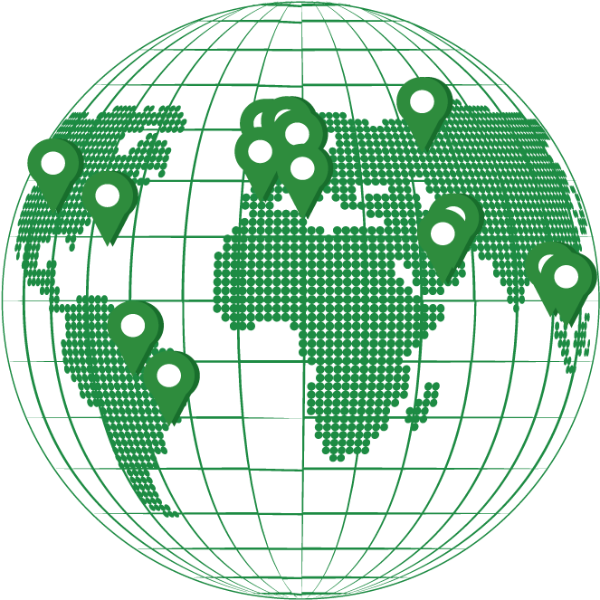 Globe Showing Countries Of Operation (700x700), Png Download