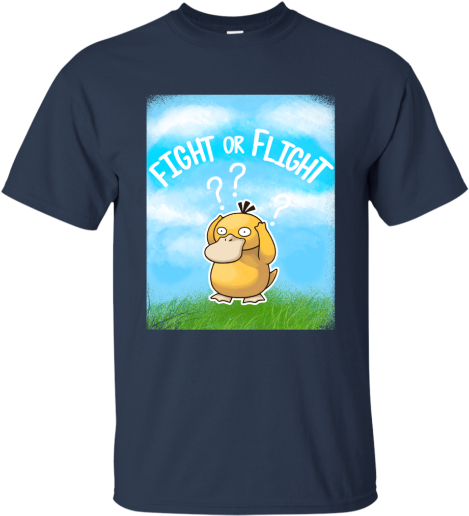 Pokemon Psyduck Shirts Fight Or Flight No Fly United (1024x1024), Png Download