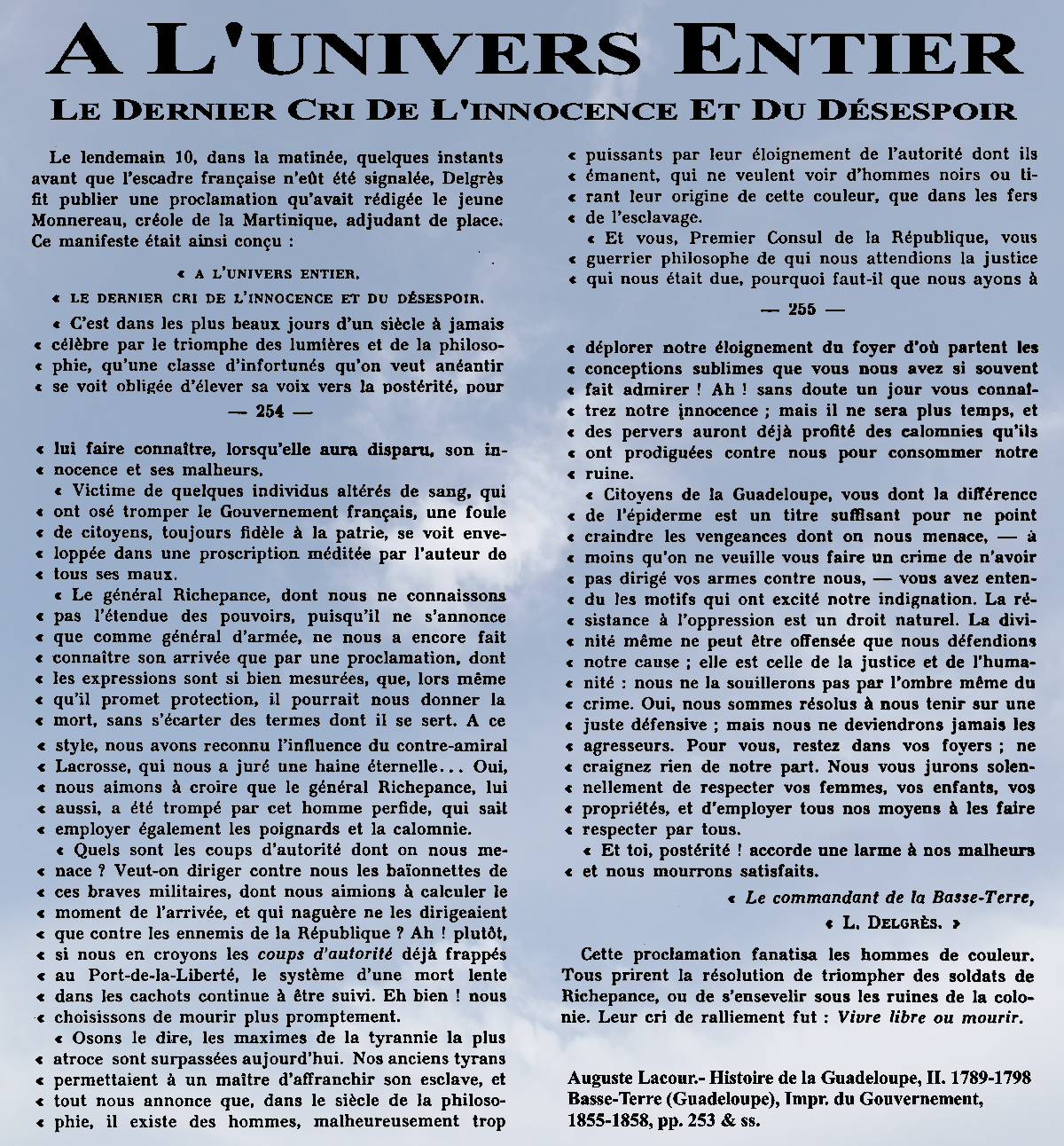 Delgres Monnereau Vivre Libres Ou Mourir (1200x1292), Png Download