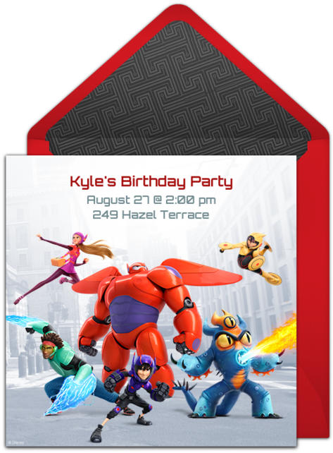 Big Hero 6 Online Invitation (650x650), Png Download