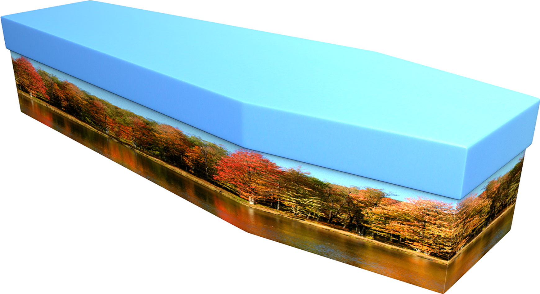 Autumn Scene Cardboard Coffin (1920x1080), Png Download