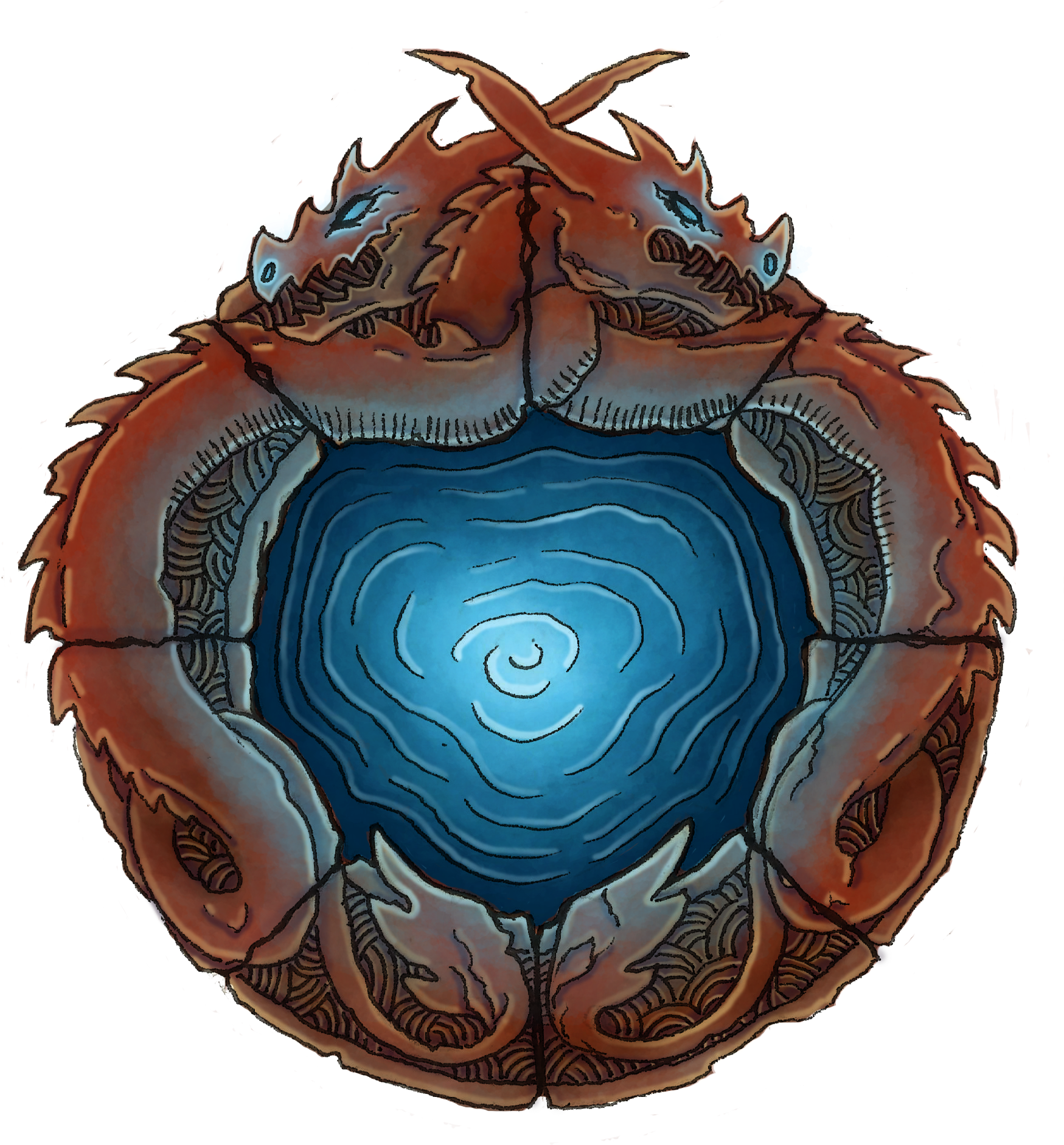 Dragon Blue (2399x2096), Png Download