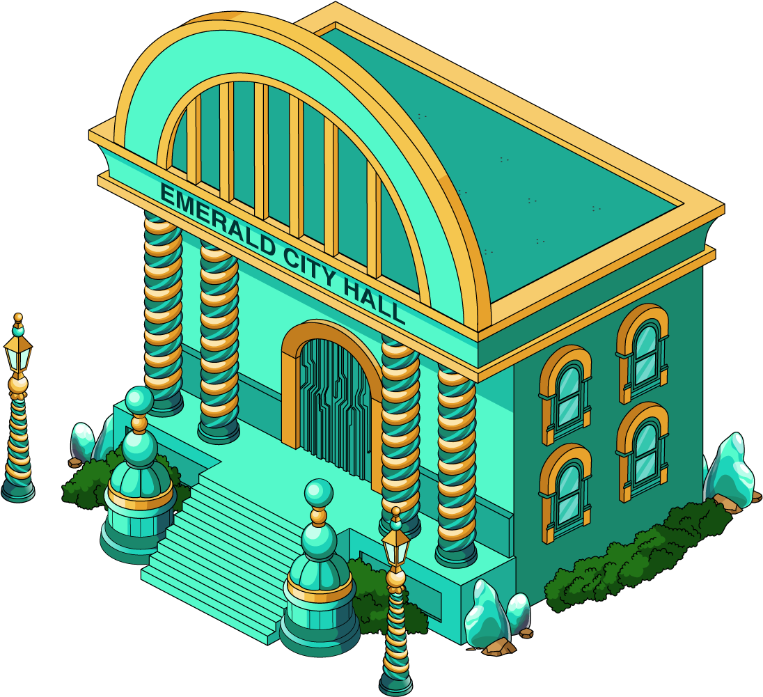 Fg Building Wiz Emerald City Hall (1212x1088), Png Download