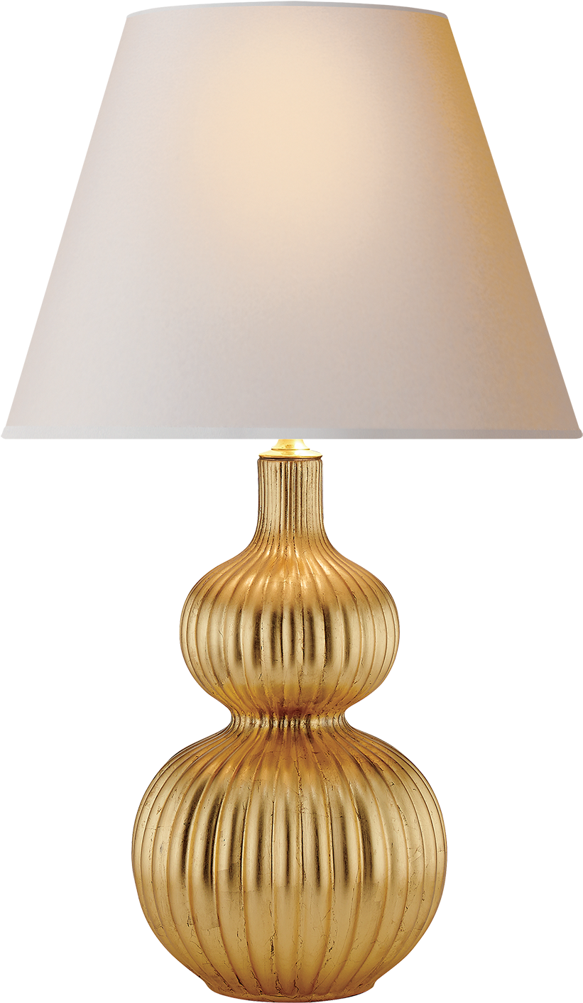Lucille Table Lamp In Gilded With Natural Paper Shade (1440x1440), Png Download