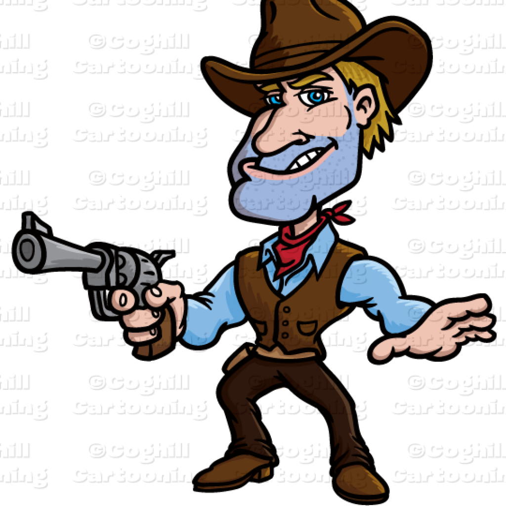 Free Cowboy Clipart Cartoon Gunslinger Cowboy Clip (1024x1024), Png Download