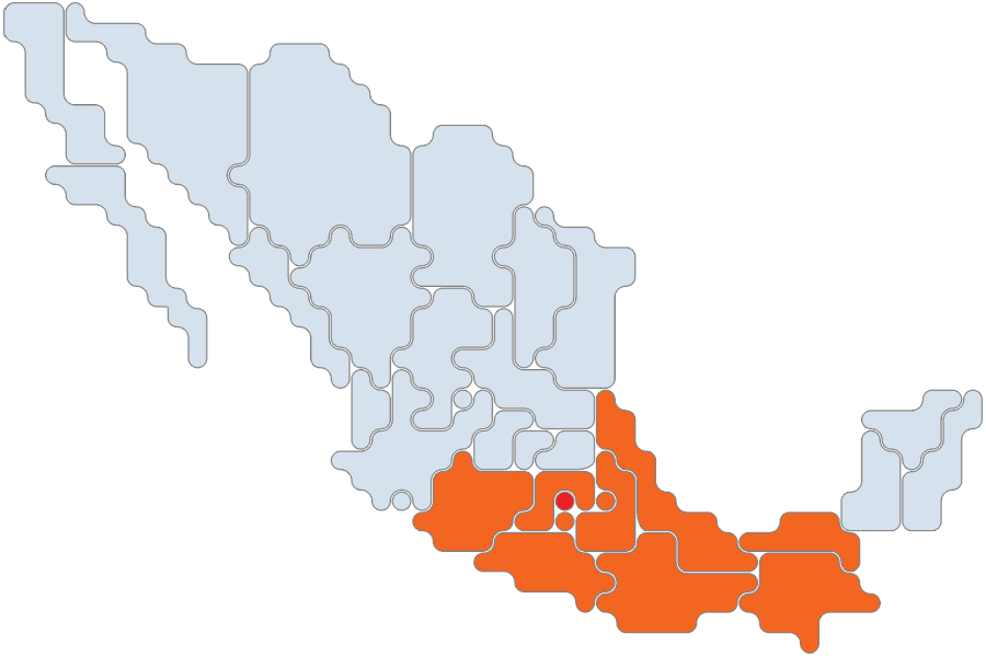 Mapa Mexico (900x599), Png Download