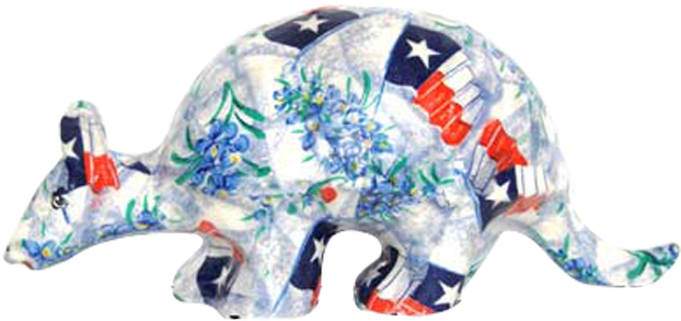 Texas Flags And Flowers Armadillo (640x640), Png Download