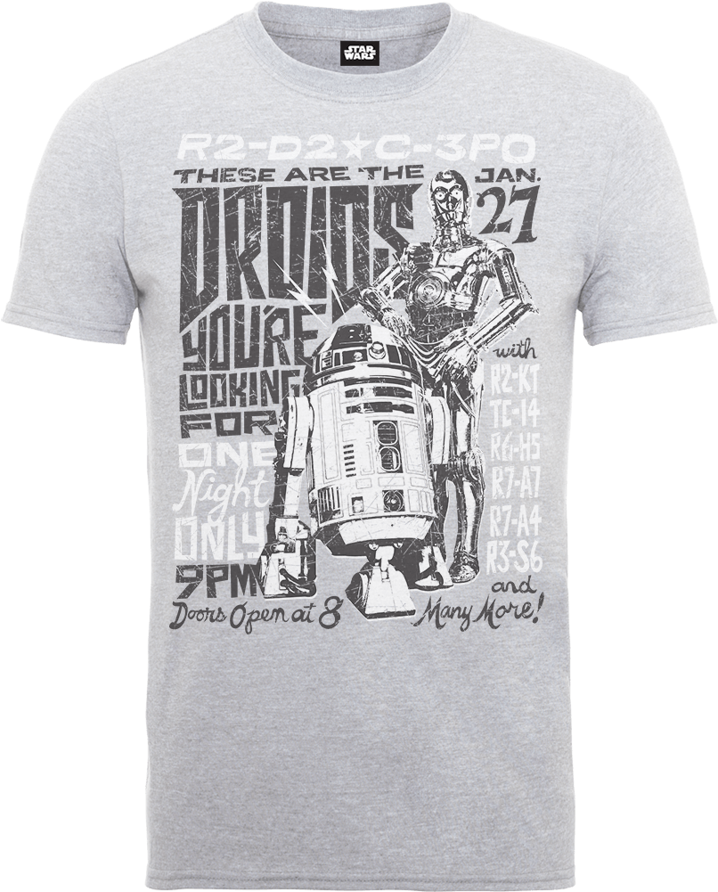 Star Wars Droids Rock Poster T-shirt (841x1000), Png Download