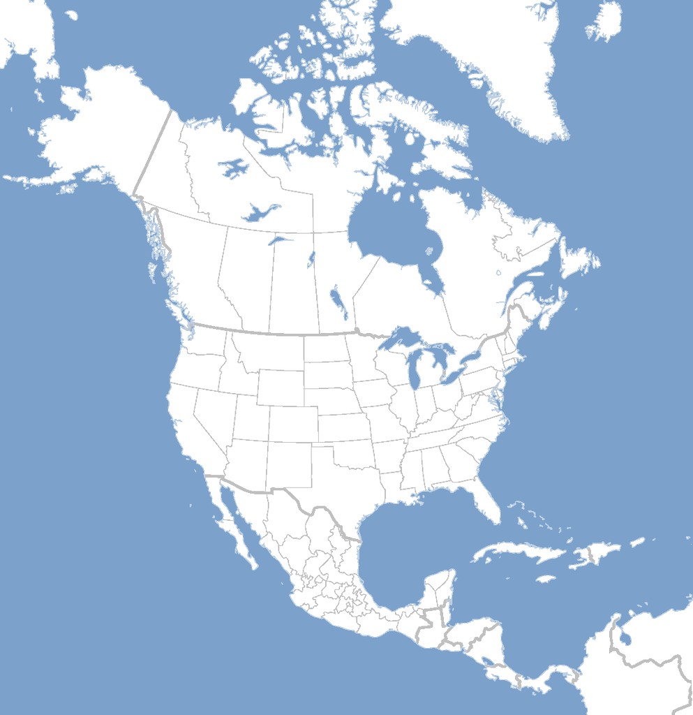 North America Map Png File (993x1024), Png Download