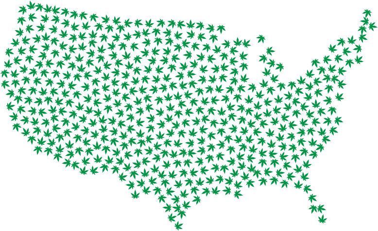 Marijuana America Map Green (778x476), Png Download