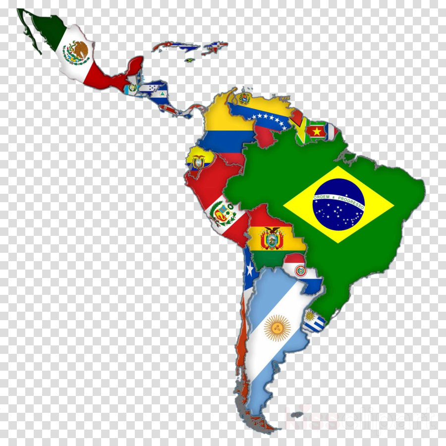 Latin America Map Flags Clipart Flags Of South America (900x900), Png Download