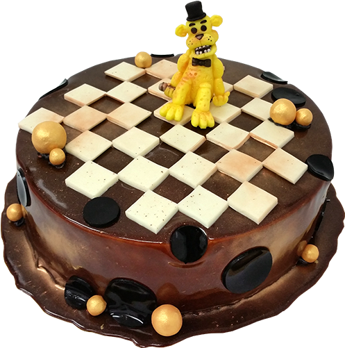 Tort Z Figurką Golden Freddy (800x500), Png Download