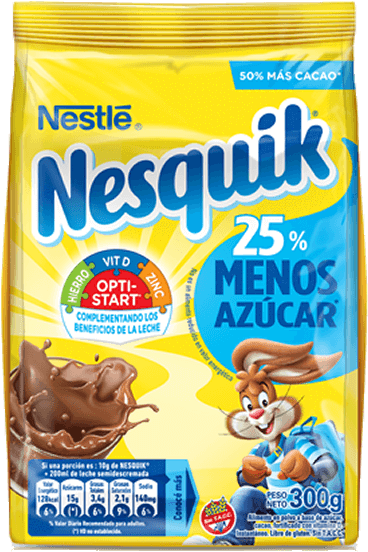 Nesquik Menos Azúcar 300gr (600x600), Png Download